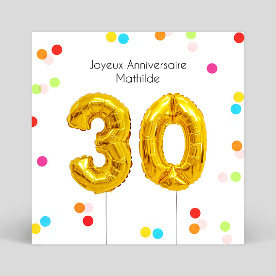 Carte anniversaire adulte Party 30