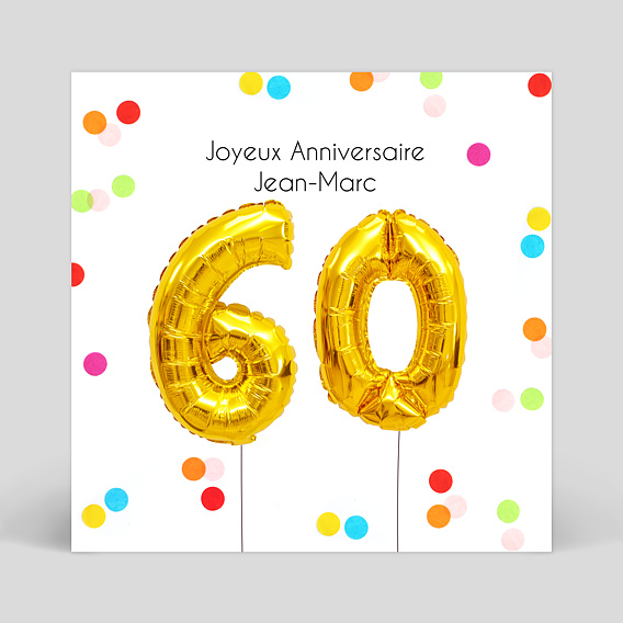 Carte anniversaire adulte Party 60