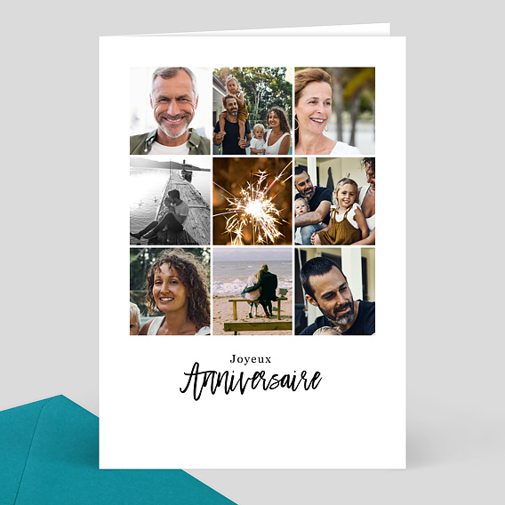 Carte anniversaire adulte Multiphoto Chic