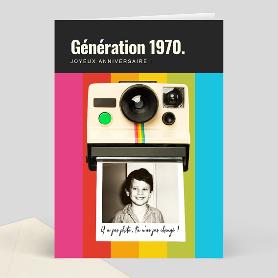 Carte anniversaire adulte Polaroid