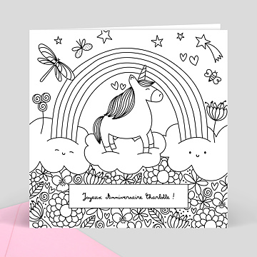 Carte Anniversaire Coloriage Licorne Popcarte