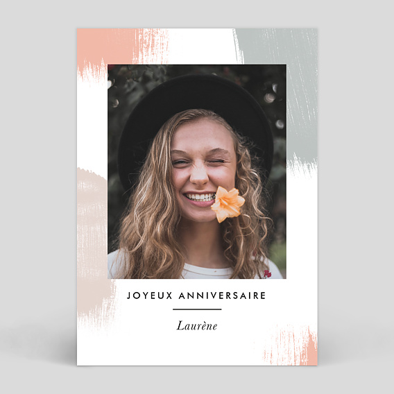 Carte anniversaire adulte Traits de Peinture