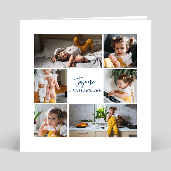 Carte anniversaire enfant Multiphotos Chic