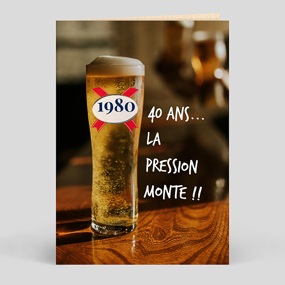 Carte anniversaire adulte Bière Pression