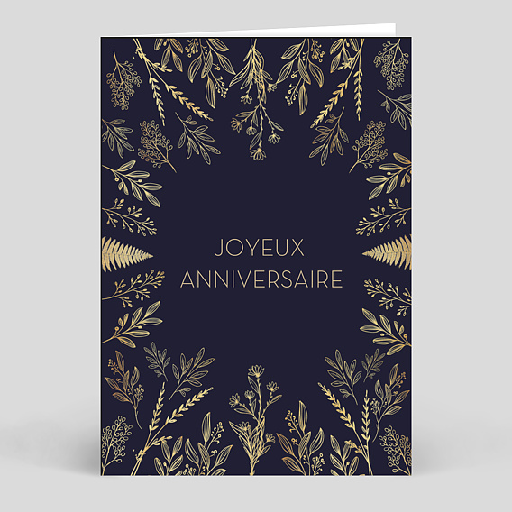 Carte anniversaire adulte Élégance Ocre