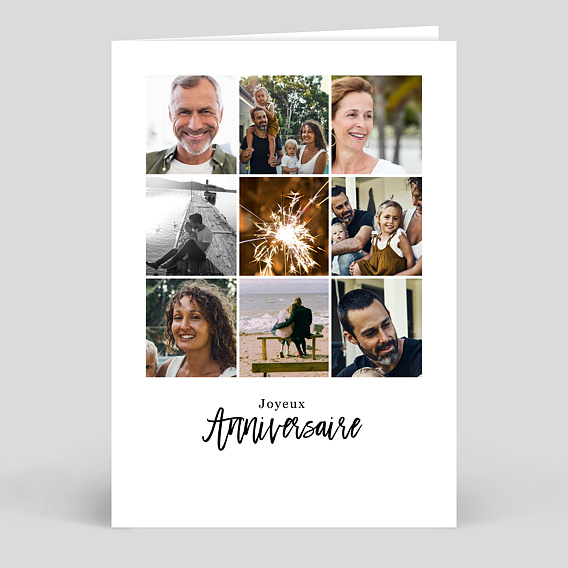 Carte anniversaire adulte Multiphoto Chic