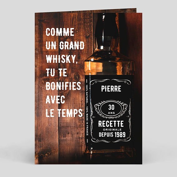 Carte anniversaire adulte Pur Malt