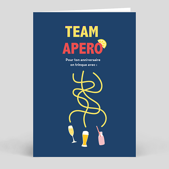 Carte anniversaire adulte Team Apéro