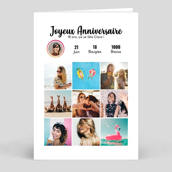 Carte anniversaire adulte Tendance