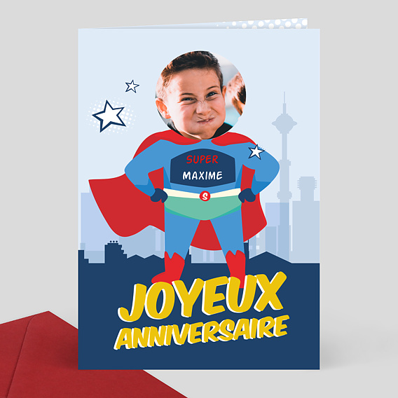 Carte Anniversaire Enfant Super Heros Popcarte