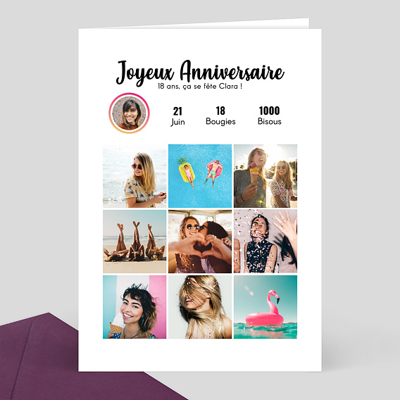 Carte Anniversaire Tendance Popcarte