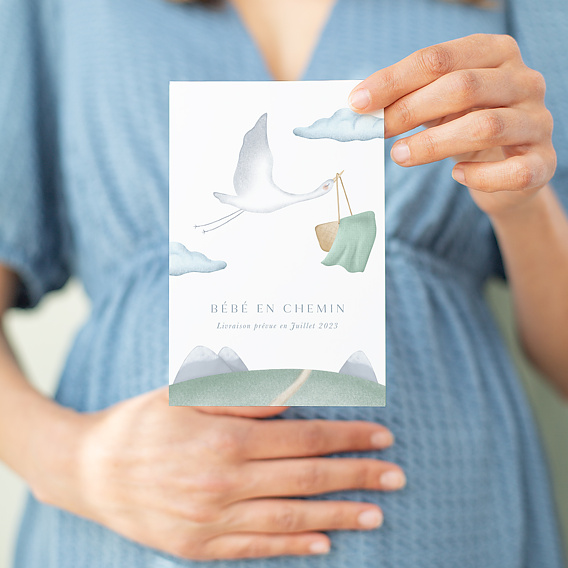Carte d'annonces de grossesse gratuites à personnaliser - Canva