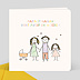 Carte annonce grossesse Dessin papa et maman fille