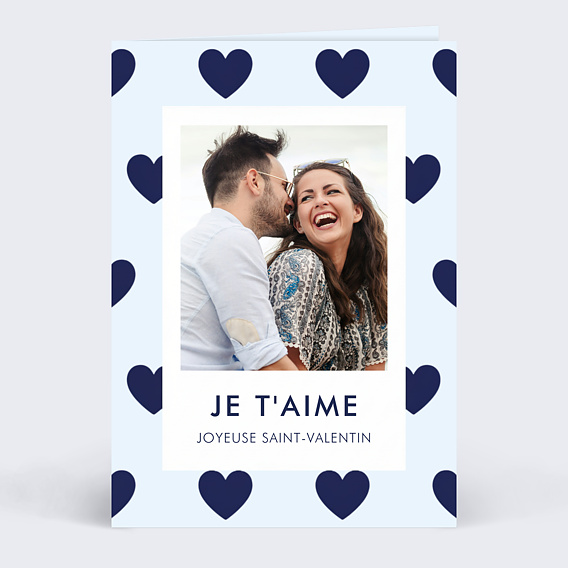 Carte d'amour 1001 cœurs bleus