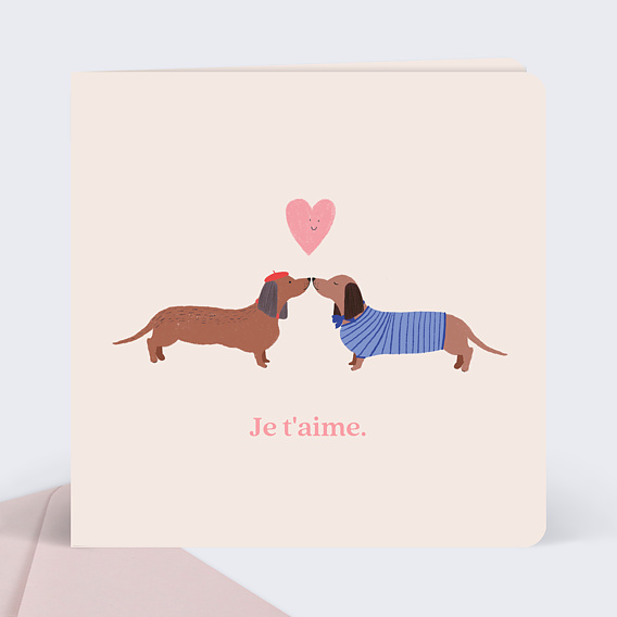 Carte d'Amour Duo chiens