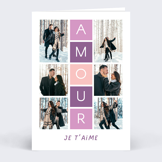 Carte d'amour Marelle amour