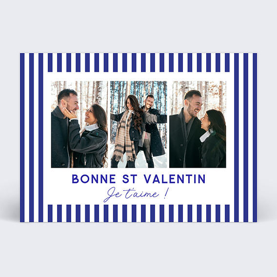 Carte d'amour Traits bleus