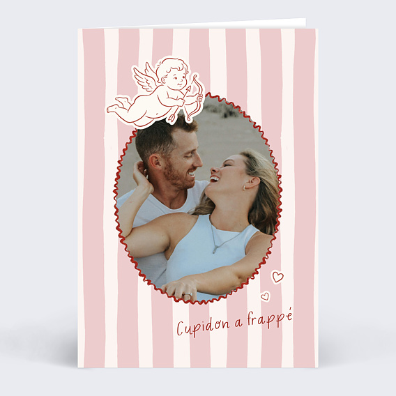 Carte d'amour Cupidon a frappé