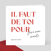 Carte d'Amour Il faut de toi