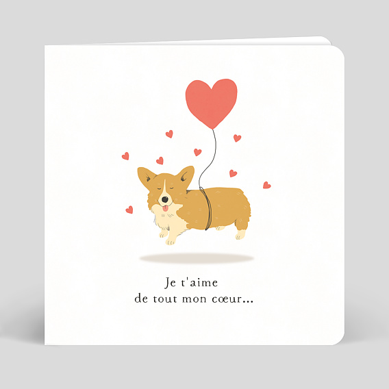 Carte d'Amour Corgi Love