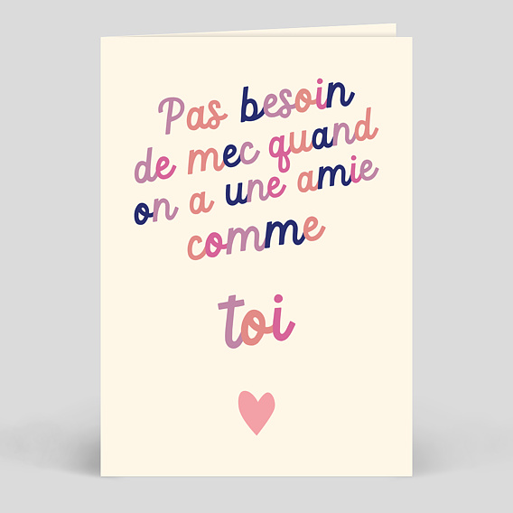 Carte d'Amour Pas besoin de mec