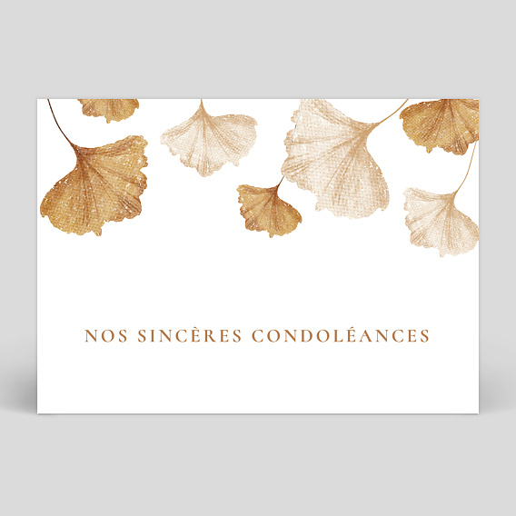 Carte de condoléances Fleur Beige