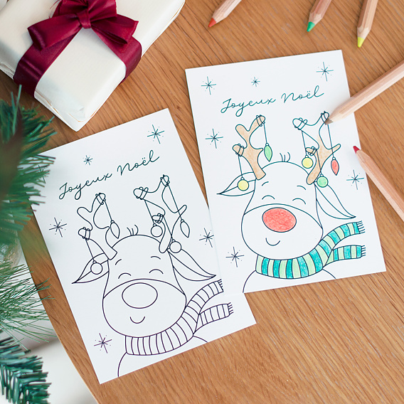 Enveloppe de Noël personnalisée et colorée à imprimer