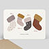 Carte de Noël  Famille chaussettes