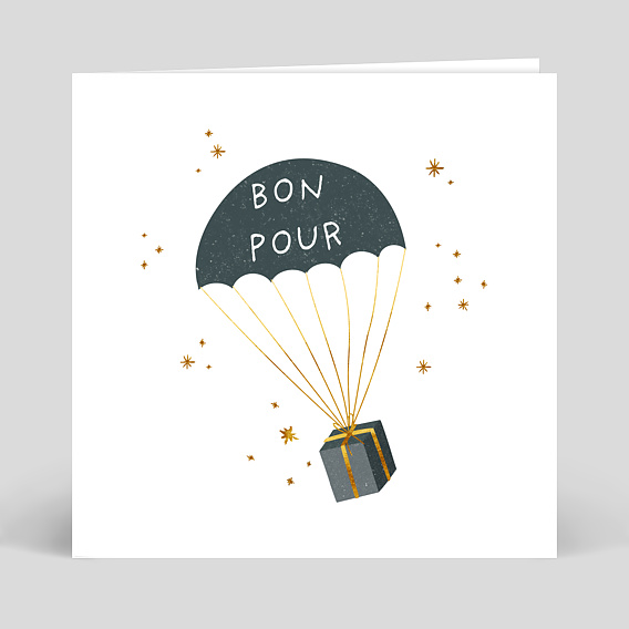 Carte de Noël  Bon Pour Parachute 