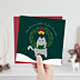 Carte de Noël  Chat et Couronne de Noël Après 4