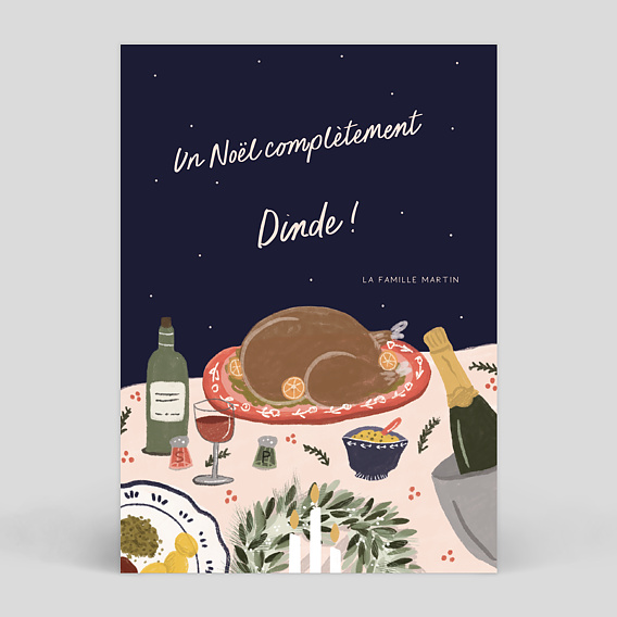 Carte de Noël  Complètement dinde