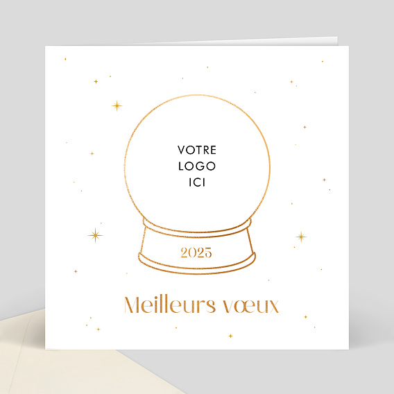 Carte de vœux entreprise Boule à neige logo