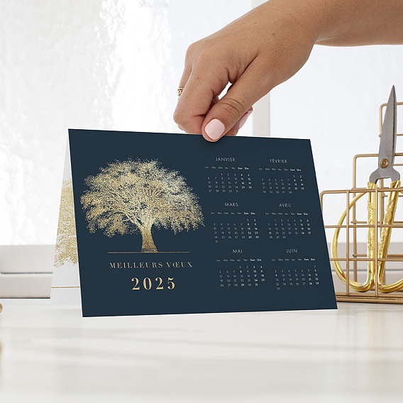 Carte de voeux entreprise Calendrier arbre