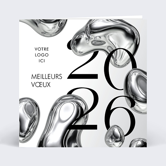 Carte de vœux entreprise Chromé