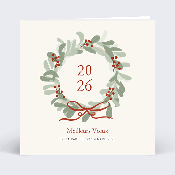 Carte de vœux entreprise Couronne avec nœud