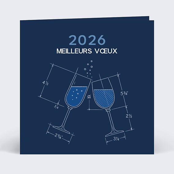 Carte de vœux entreprise Dessin technique