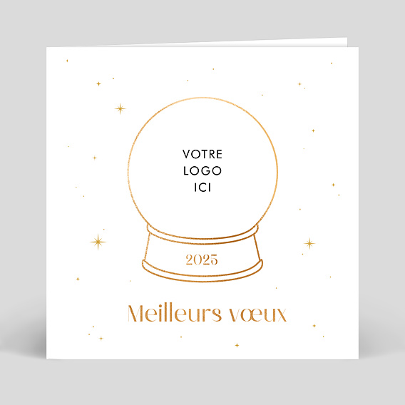 Carte de voeux entreprise Boule à neige logo