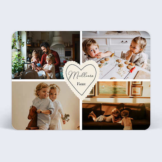 Carte de voeux Étiquette cœur