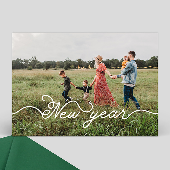 Carte de voeux New Year Manuscrit