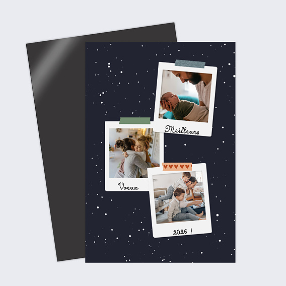 Carte de voeux Polaroid Enneigé