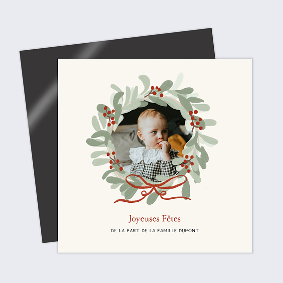 Carte de voeux Couronne avec nœud