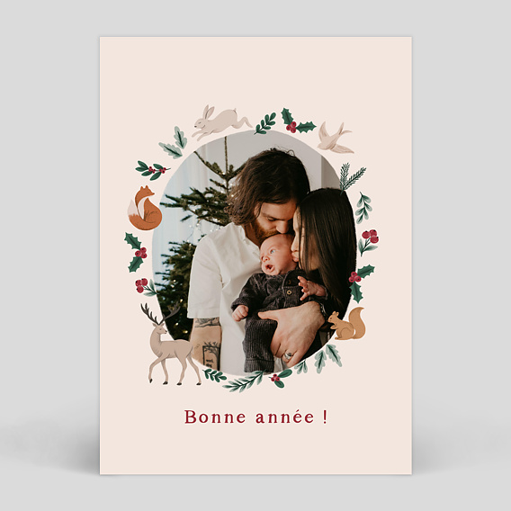 Carte de voeux Animaux Foret