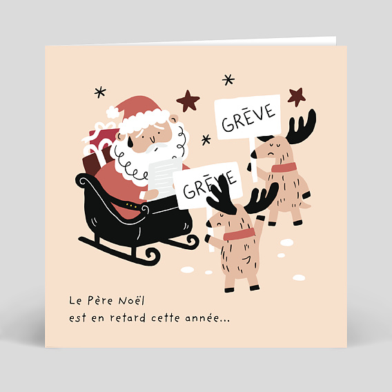 Carte de Noël  Noël en grève