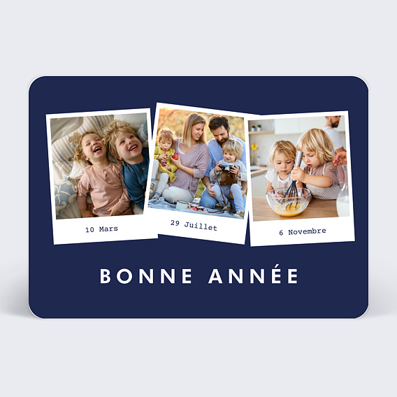 Carte de voeux Souvenirs polaroïds