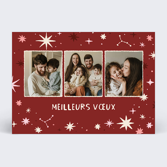 Carte de voeux Triptyque cosmic