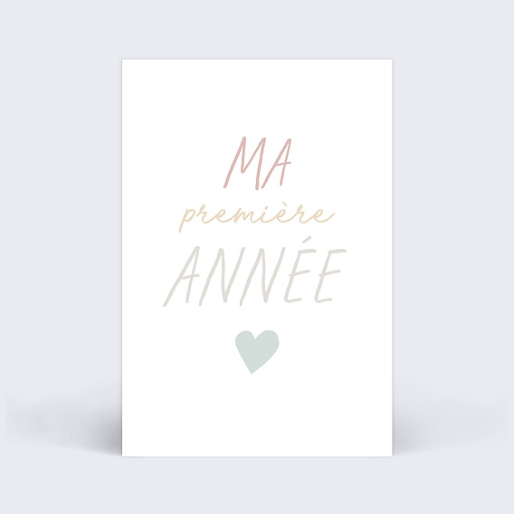 Carte étape bébé Mots Cœur