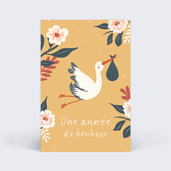 Carte étape bébé Une Année de Bonheur