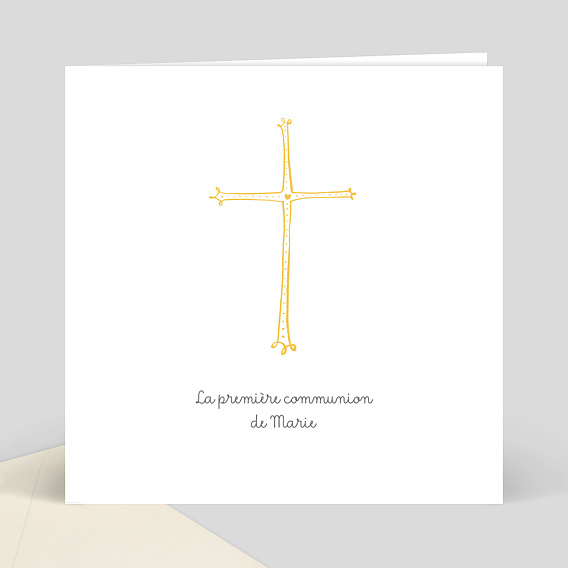 Carte De Communion Croix D Or Popcarte