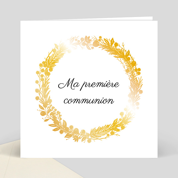 Carte De Communion Dorure Couronnee Popcarte