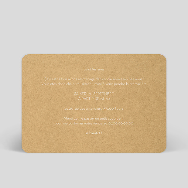 Invitation Cremaillere Kraft Popcarte